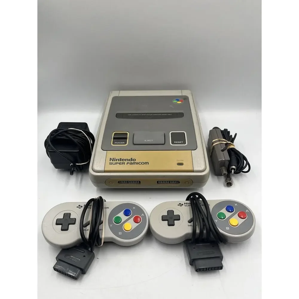 Super Famicom Console SHVC-001 Japan Tested and Working 2 Controllers + Cords